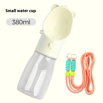 2 in 1 Portable Dog Water Bottle for Small Big Dogs Cat Outdoor Leak-Proof Puppy Drinking Bowl with Food Container Pets Feeder Pet Products