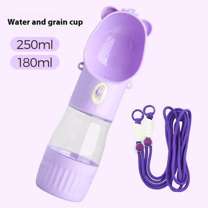 2 in 1 Portable Dog Water Bottle for Small Big Dogs Cat Outdoor Leak-Proof Puppy Drinking Bowl with Food Container Pets Feeder Pet Products